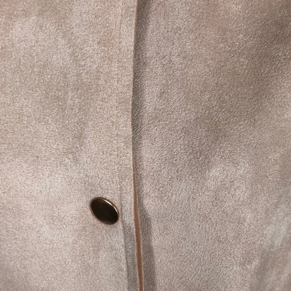 FAVLUX micro suede snap front long jacket SZ L - Picture 6 of 7